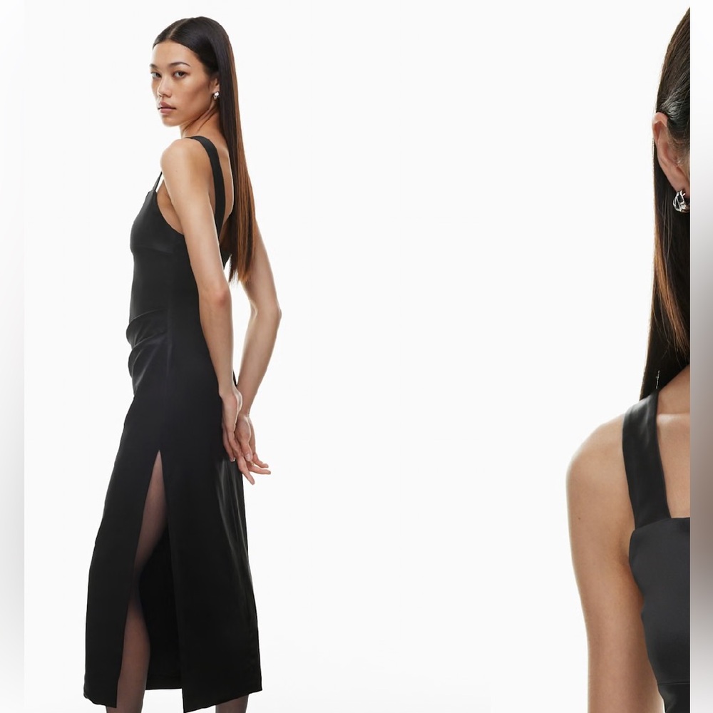 Aritzia - Ten by Babaton Espionage Satin Dress - NAVY BLUE 00 - Picture 4 of 6